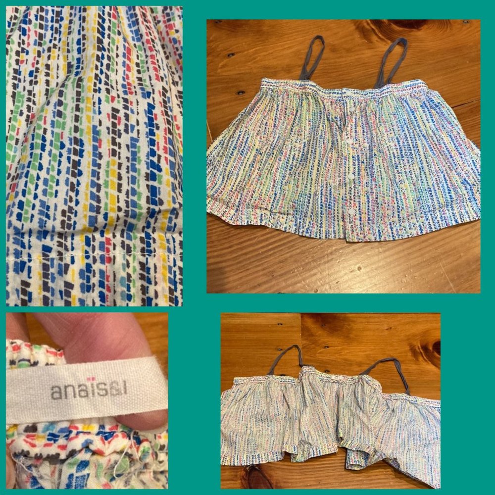 ANAIS & I nyc 6 yr Abstract BoHo Peasant Halter Top Tank